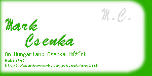 mark csenka business card